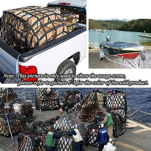 Miniatura 7 de Red de obstáculos para el patio trasero, escalera de red de juegos Ninja Jungle Gym Heavy Duty Cargo Escalada Seguridad para niños, red de interior,