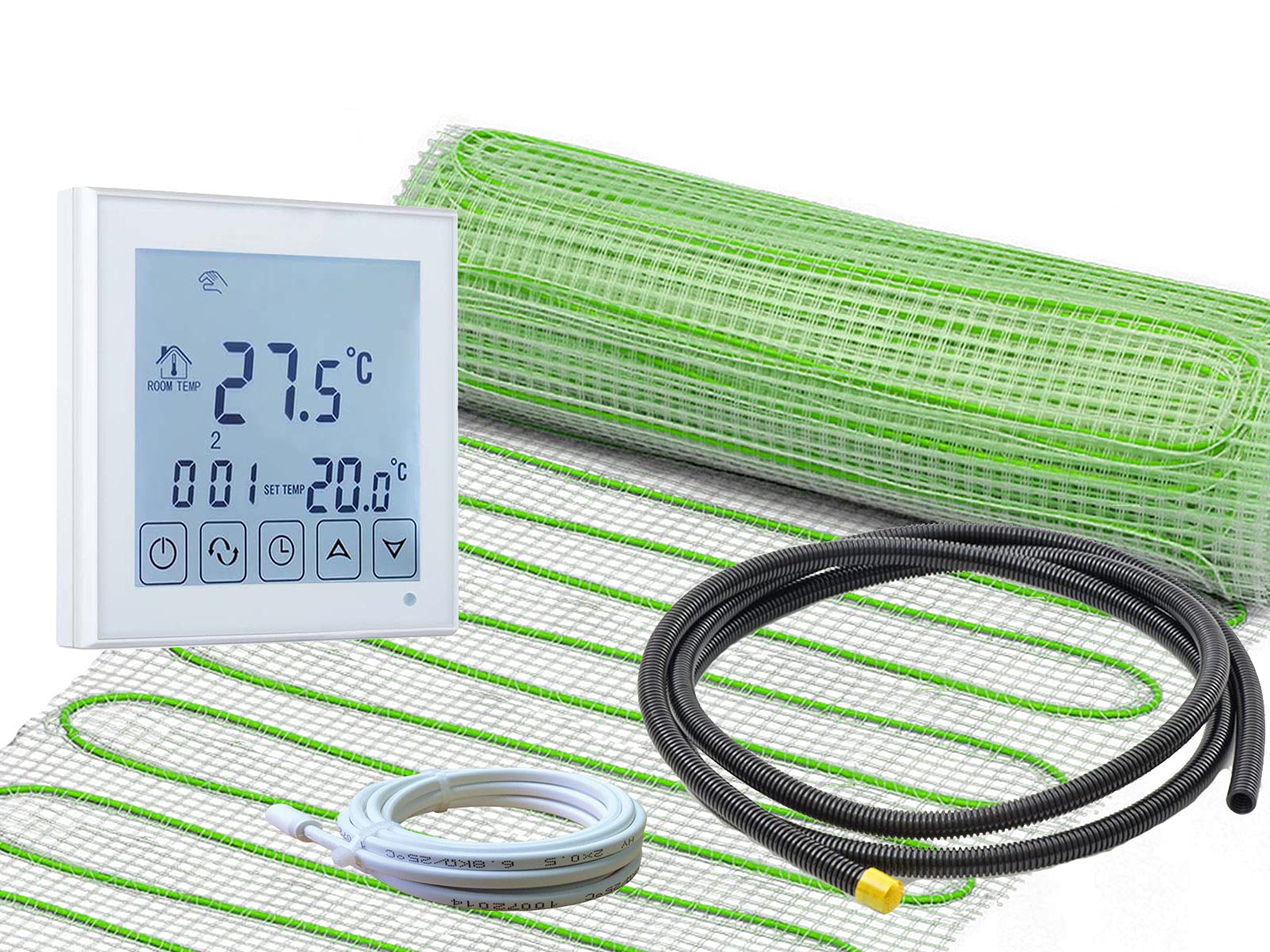 Komplett-Set elektrische Fußbodenheizung UltraPro 160 W/m² mit digitalem Thermostat RT-45 (1,5 m² - 0,5 m x 3 m)