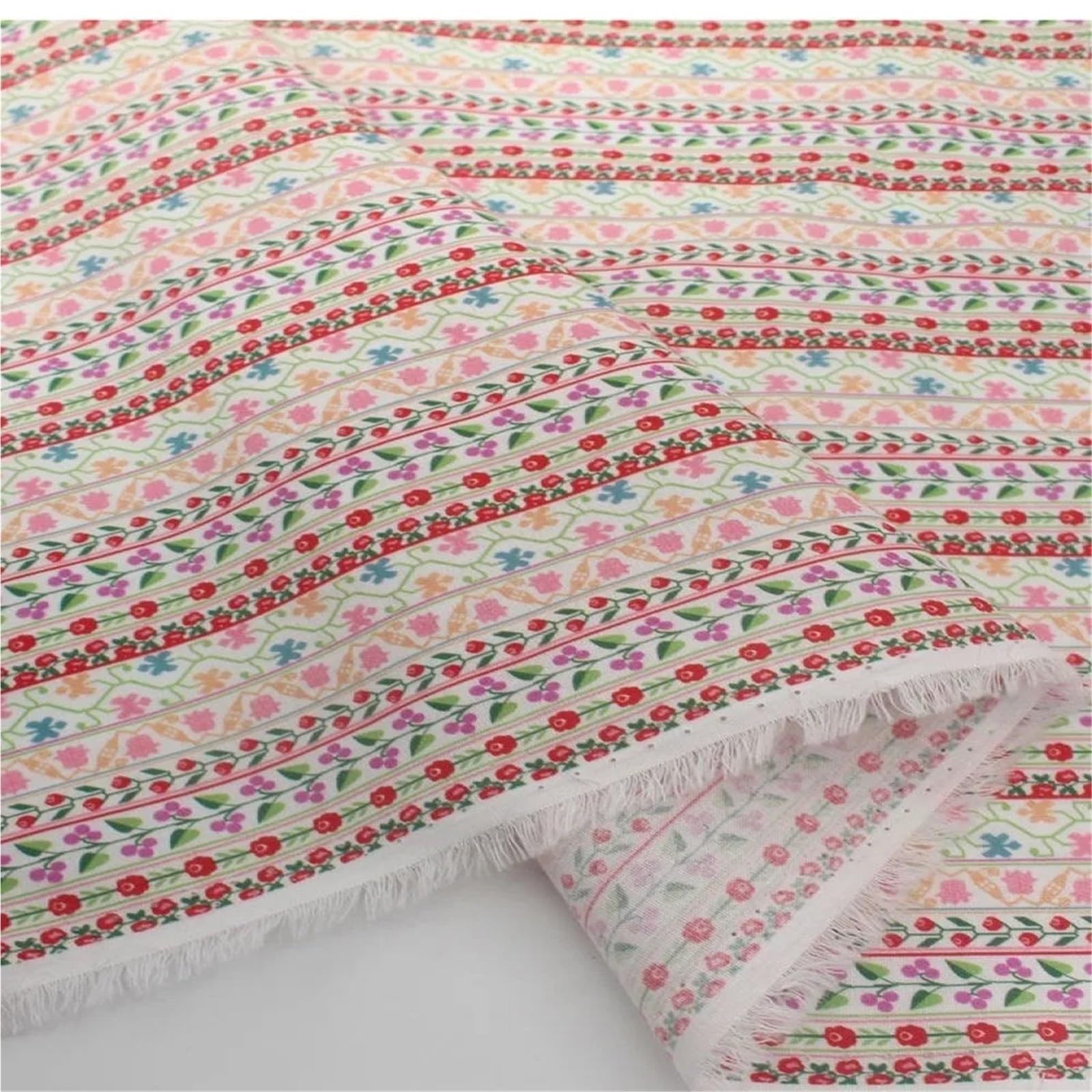 Tessuto Stampa Floreale 145x100 cm Stampa semplice, strisce floreali, abiti in cotone, pantaloni, tessuti fatti a mano for abbigliamento, stoffa da cucire(145x200cm)