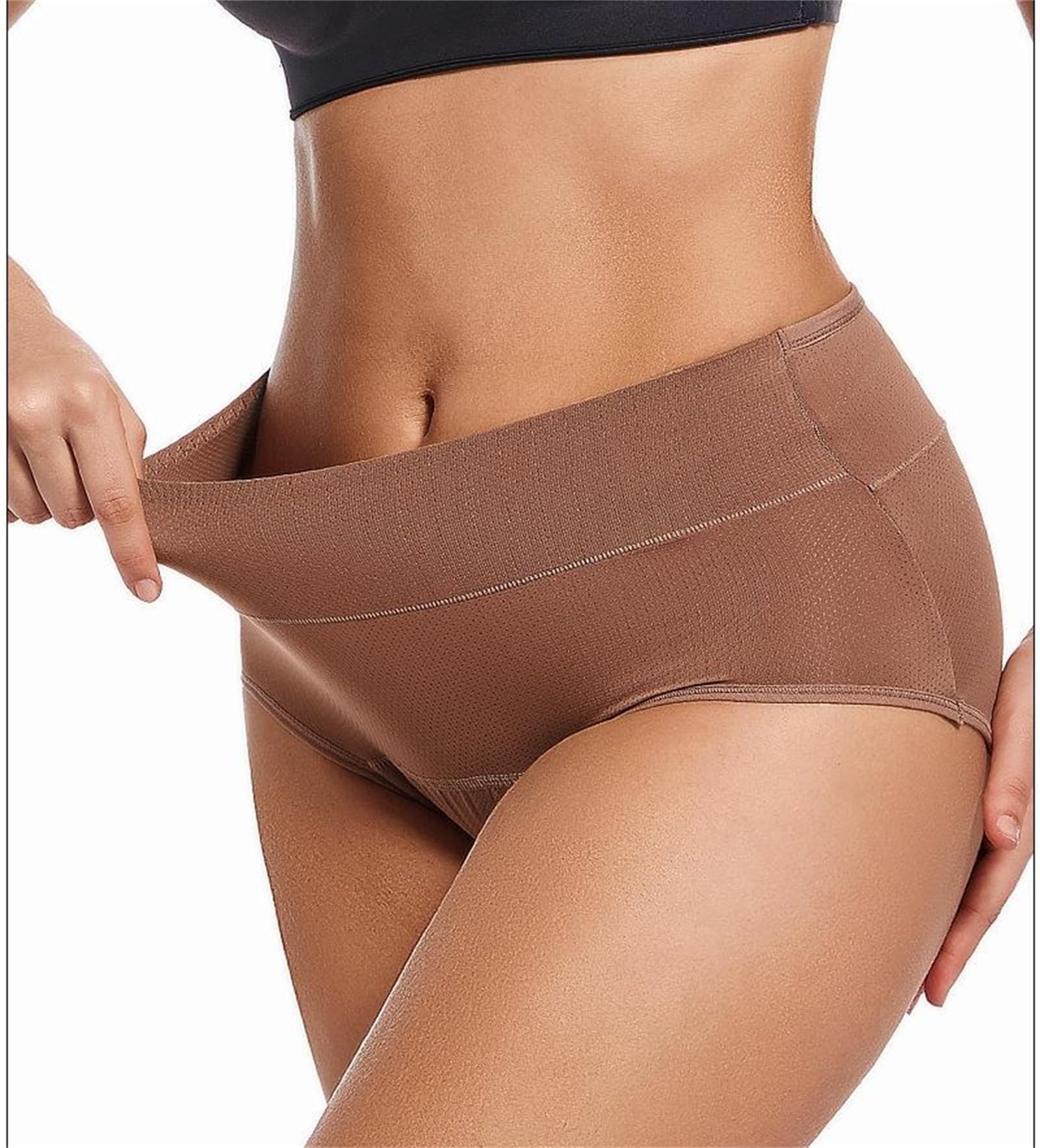 Generisch Ropa interior menstrual de algodón de alta calidad a prueba de fugas, más de 12 horas, reutilizable y lavable, protección de día y noche, Negro , L