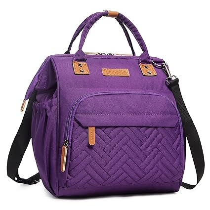 Scorlia Insulated Lunch Bag, Leakproof Cooler Box Bag with Adjustable Strap, Reusable Wide-Open Lunch Tote for Women/Men Work, Office, Picnic, 11L - Purple