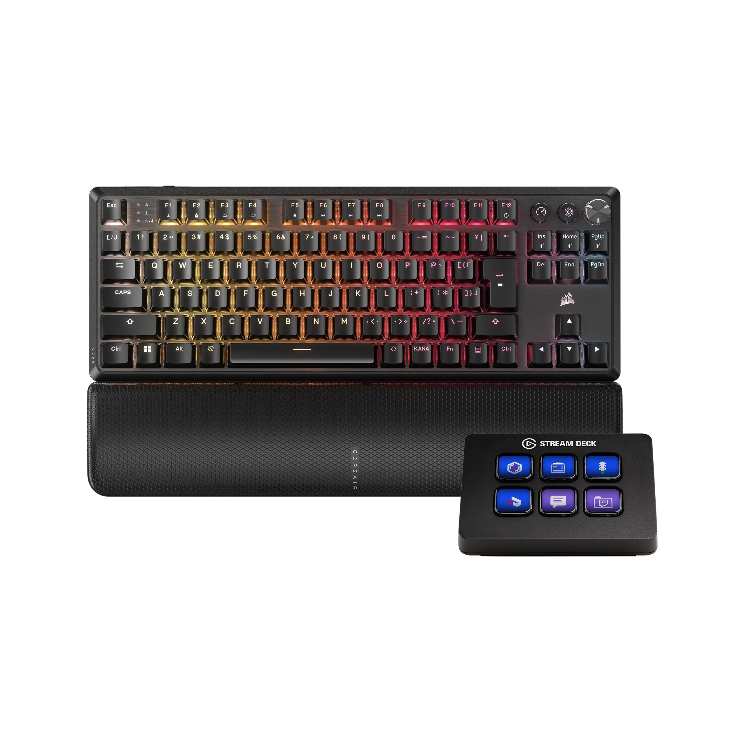Teclado mecánico Corsair K70 CORE TKL WIRELESS y Elgato Stream Deck Mini para PC y Mac 8
