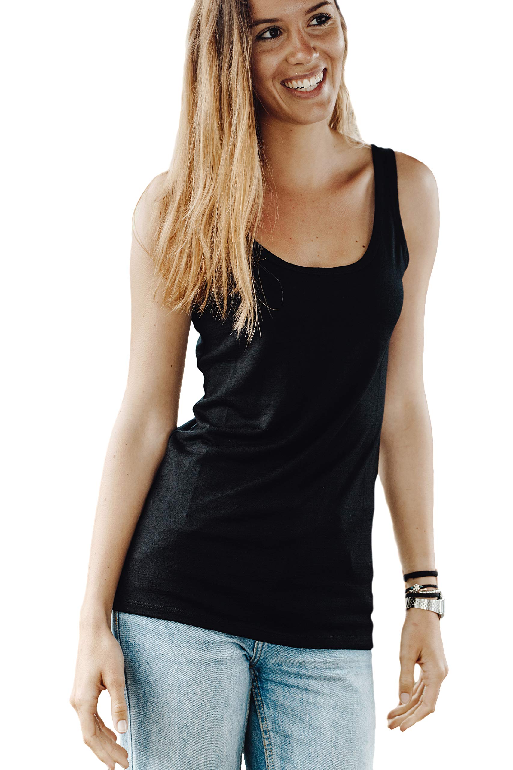Merino 365Womens Scoop Neck Tank Top Lightweight 100% Merino Activelayer