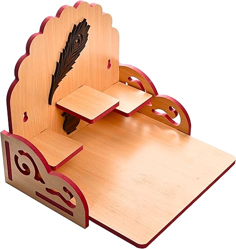 Miniatura 3 de Mesa colgante de madera para colgar en la pared, templo Pooja Mandir, estante para almacenamiento y decoración de ídolos para oficina en casa y