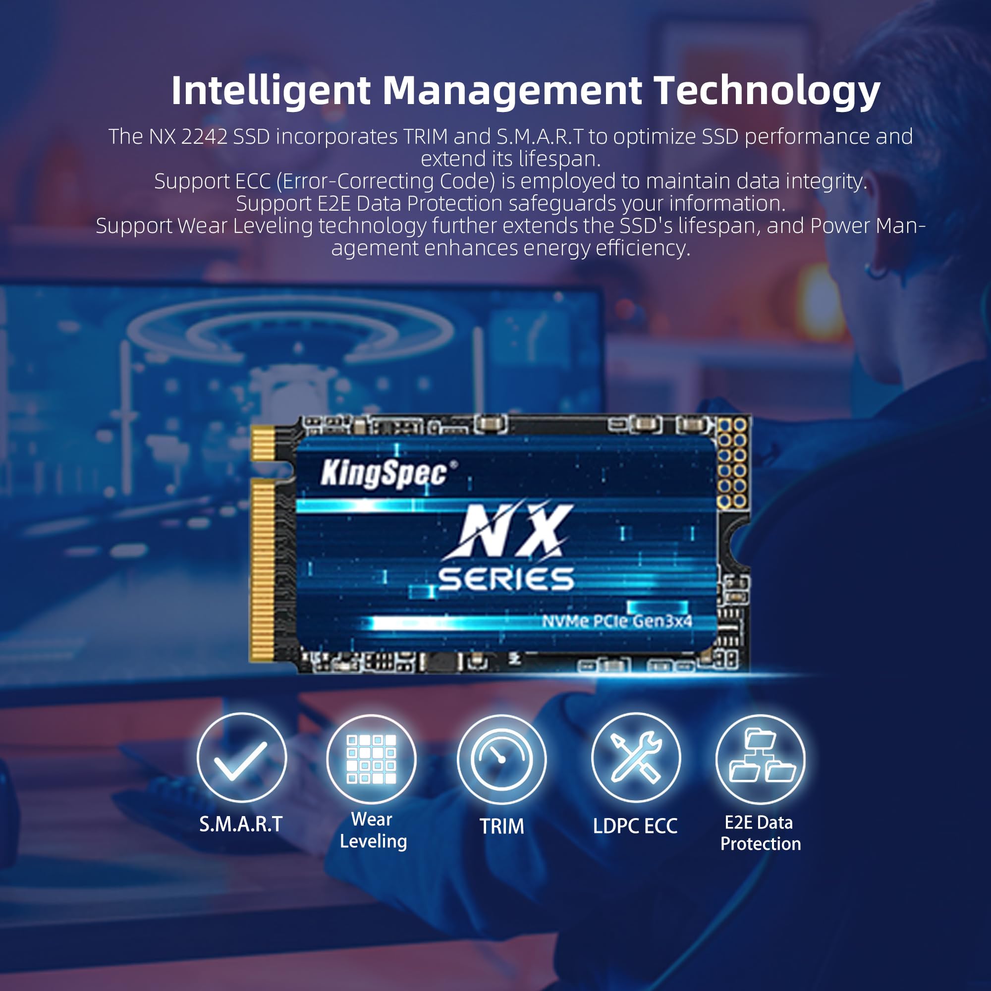 Amazon.com: KingSpec 1TB M.2 2242 NVMe SSD - Up to 3500 MB/s Read