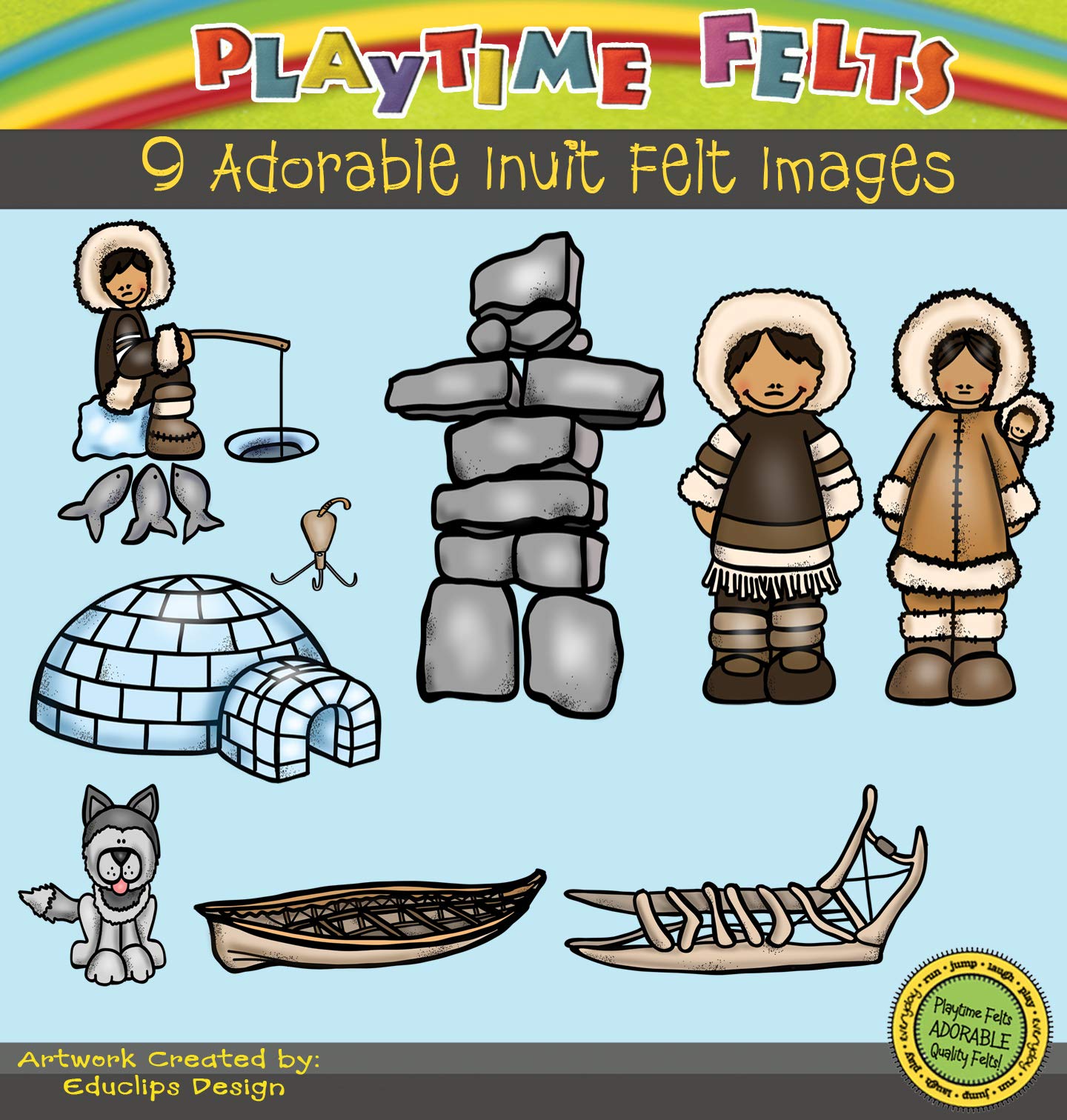 Playtime Felts Life Of The Inuit People Story Set For Flannel Board