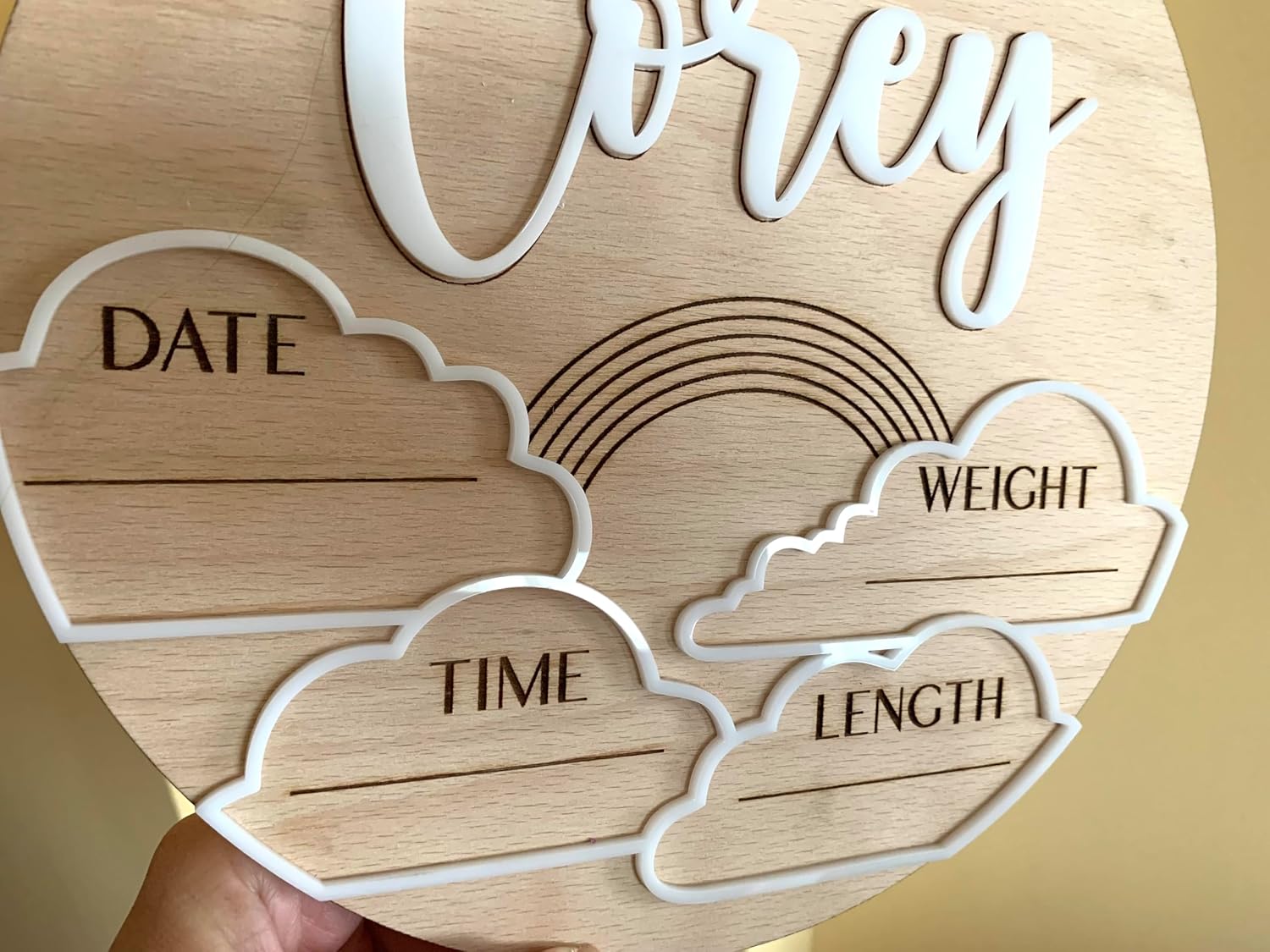 FranJohnsonHouse Personalized Baby Announcement Sign, Custom Baby Name, 3D Wood Baby Birth Stats, Hospital Baby Sign, Newborn Gift, Newborn Baby, Photography Photo Prop, Gender Reveal (Design 2)