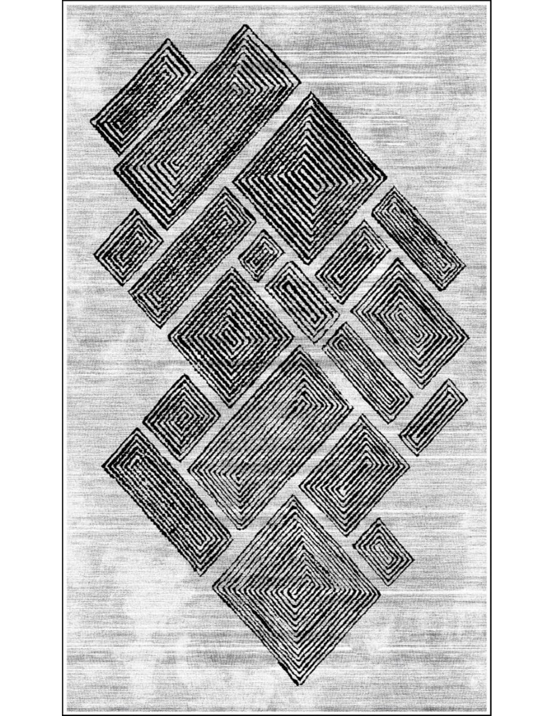 Tapis ALYA Gris 80x150cm rectangulaire tapis de couloir et salon