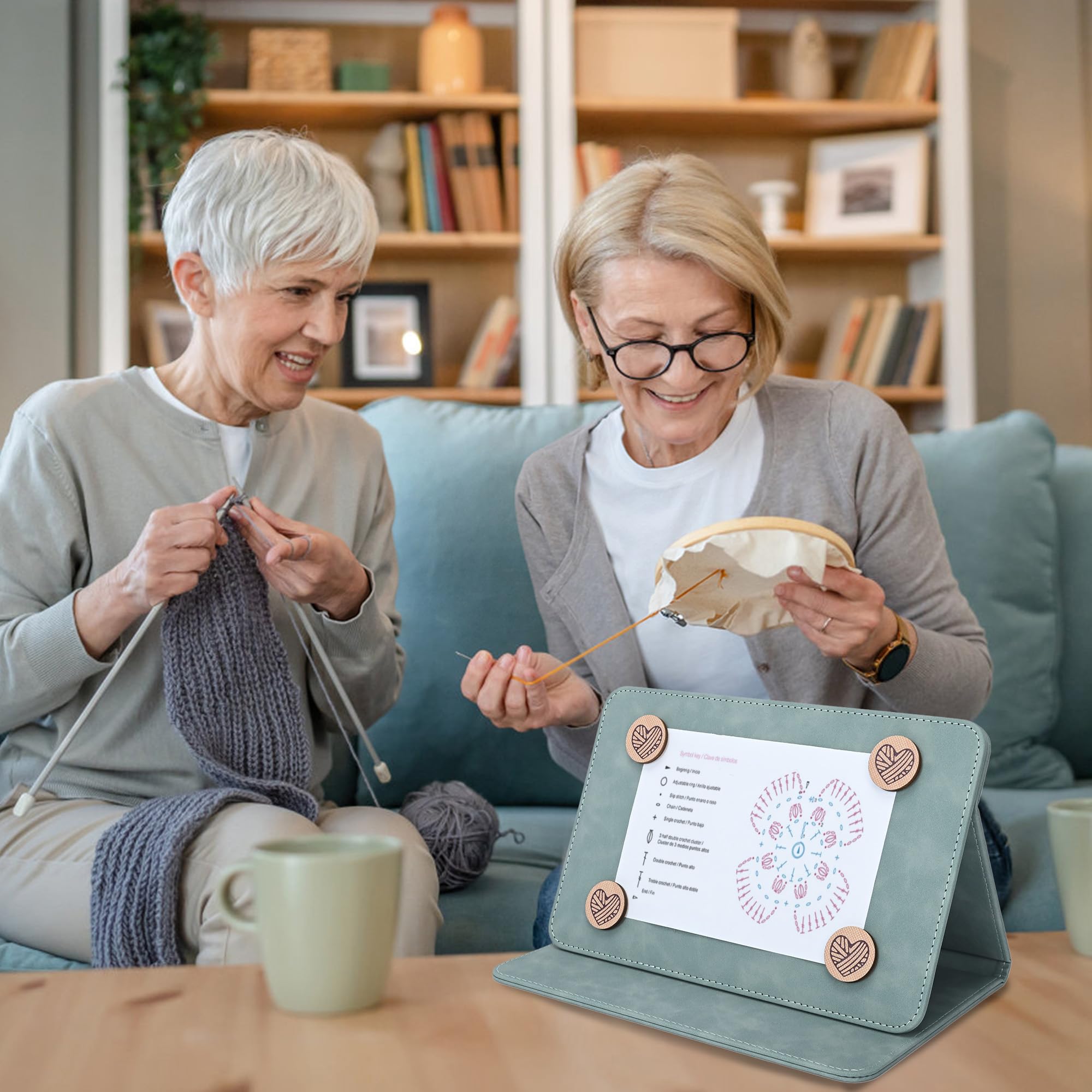 Magnetischer Musterhalter Für Stricker - Faltbar Mit Magnetlineal & 4 Magneten
