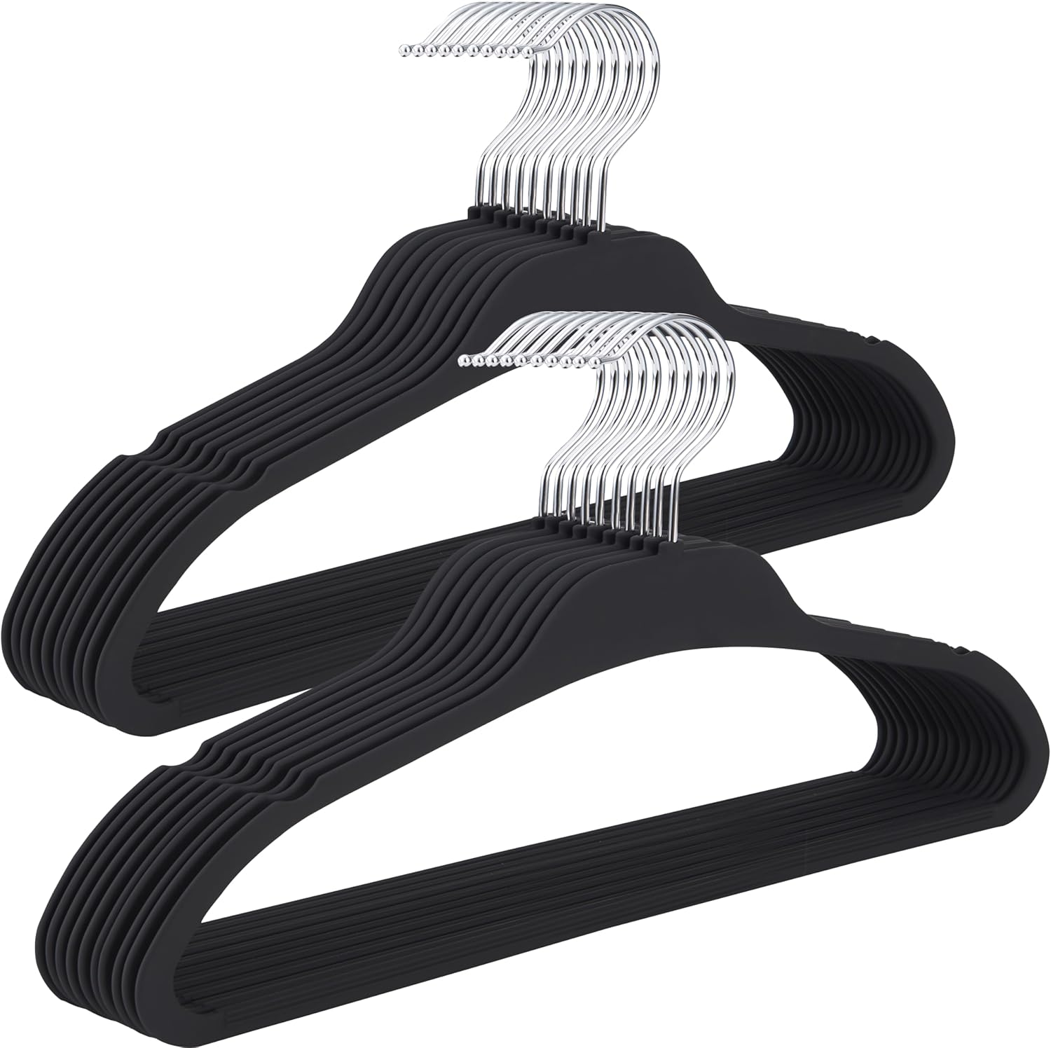 ELONG HOME Rubber Coated Hangers 20 Pack, Non-Slip Clothes Hangers with Rustproof Hooks, Space Saving Thin Design for Closet/Retail/Home