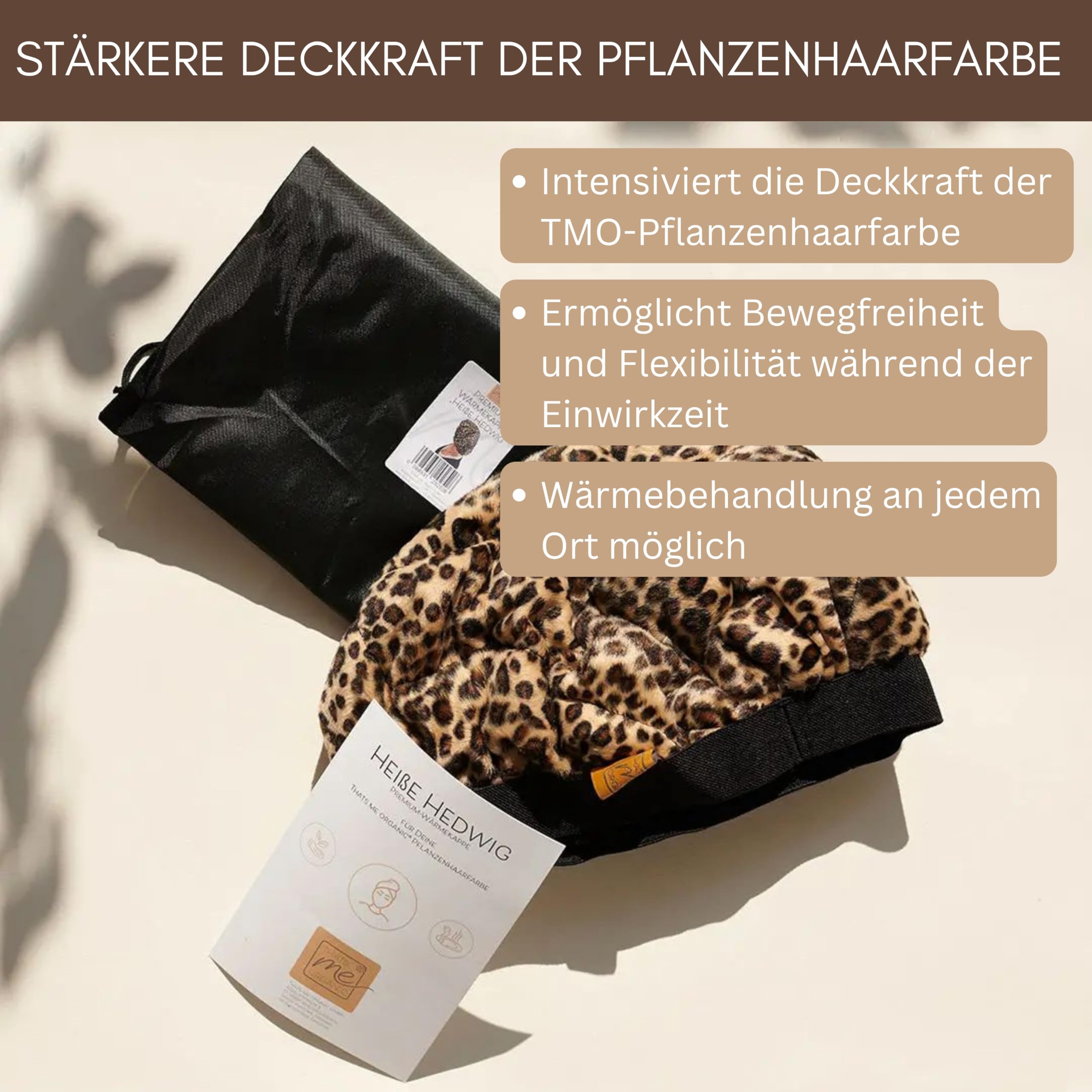 Thats me organic Wärmehaube Haare Heiße Hedwig für Pflanzenhaarfarbe – Handgefertigte, erwärmbaren Haube für perfekte Farbergebnisse – Mikrowellengeeignet – Haare färben Zubehör