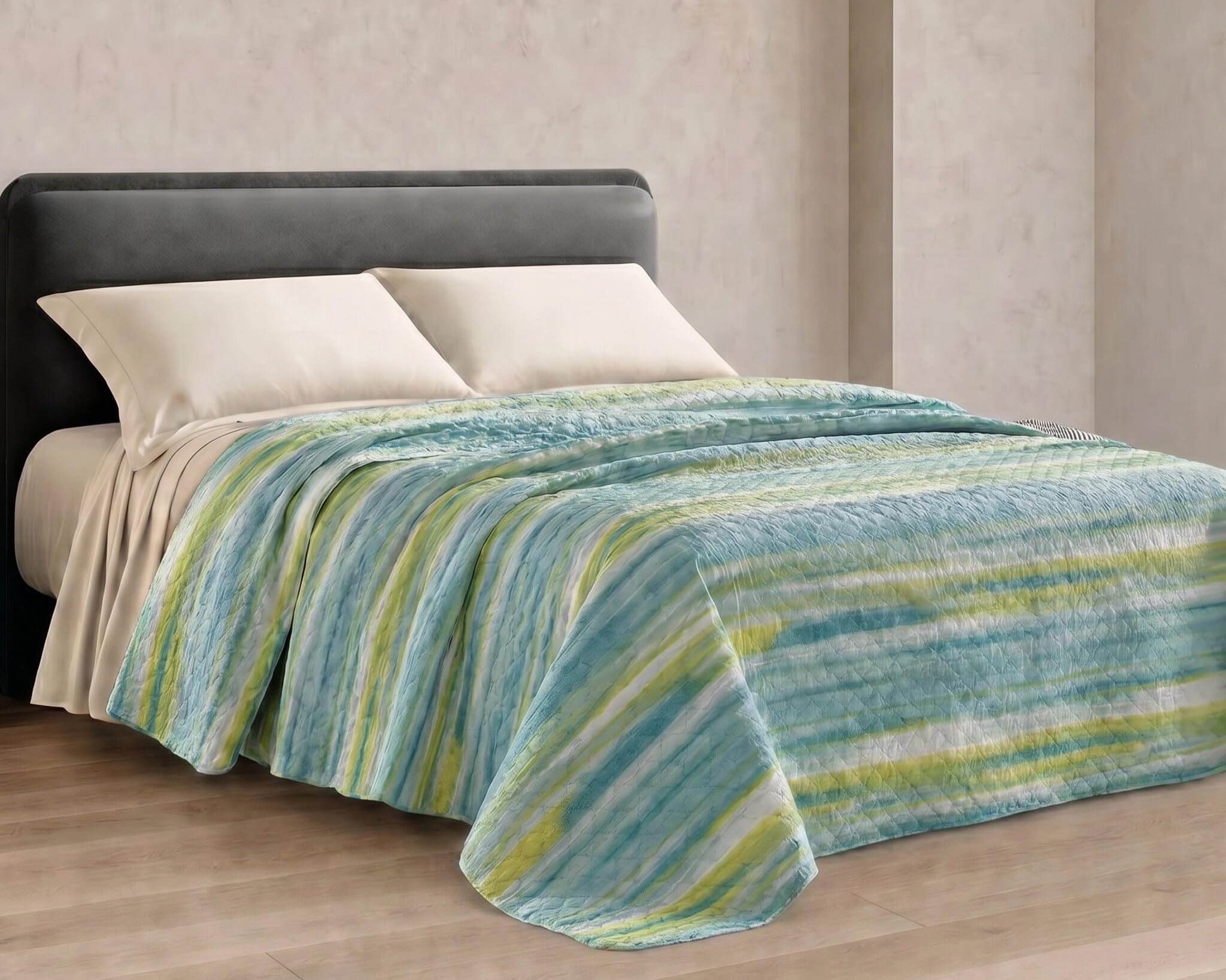 Riad Arredo Trapuntino Piazza e Mezzo Primaverile Estivo Morbida Microfibra 210x250 cm - Copriletto Trapuntato Leggero Delicato Traspirante Anallergico - Line Akua