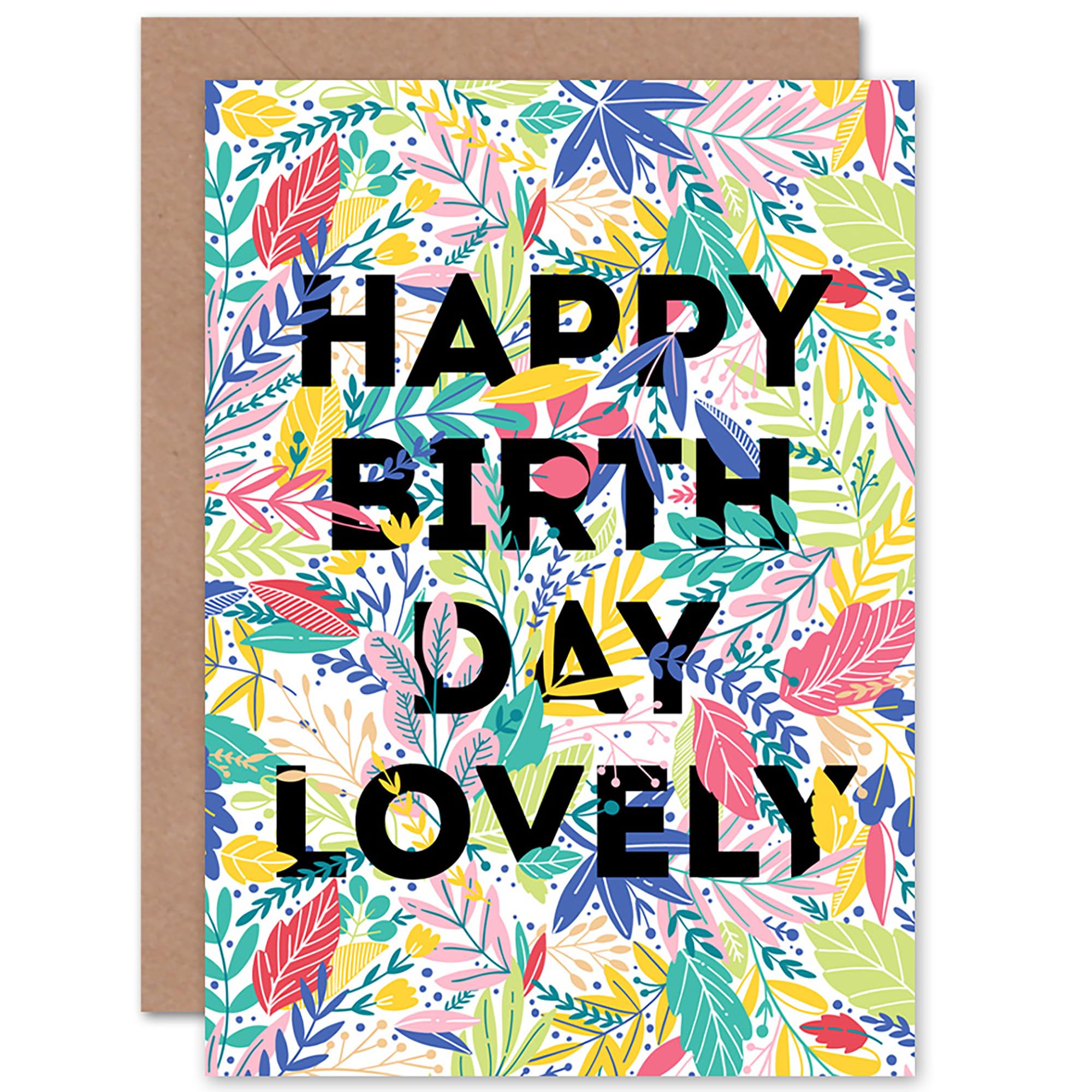 Wee Blue Coo Blue Wee Coo Birthday Woven Floral Typography Lovely Greeting Card With Envelope Inside Premium Quality