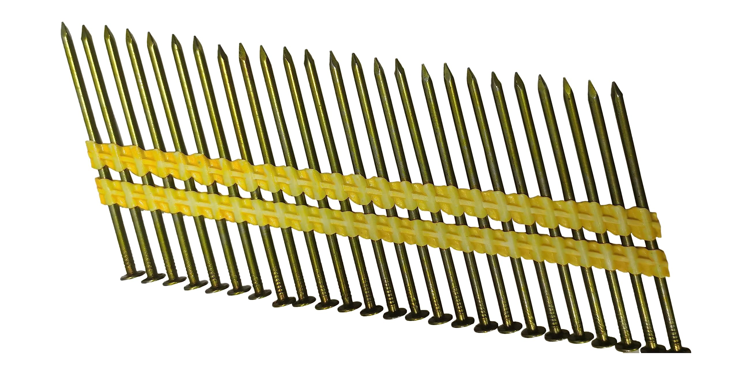 2000-Pack 21 Degree Framing Nails - 0.113" X 2" Galvanized Ring Shank Nails, Plastic Collated For Construction