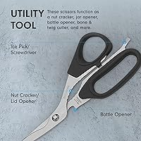 Vista 5 de Messermeister tijeras de cocina de 8.5 pulgadas, Negro