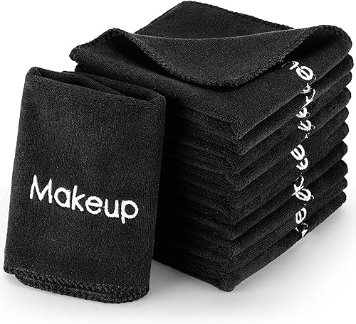 Macarrie 48 toallas de maquillaje a granel para mujeres, profesores, empleados, 12 x 12 pulgadas, paño de microfibra reutilizable, removedor de