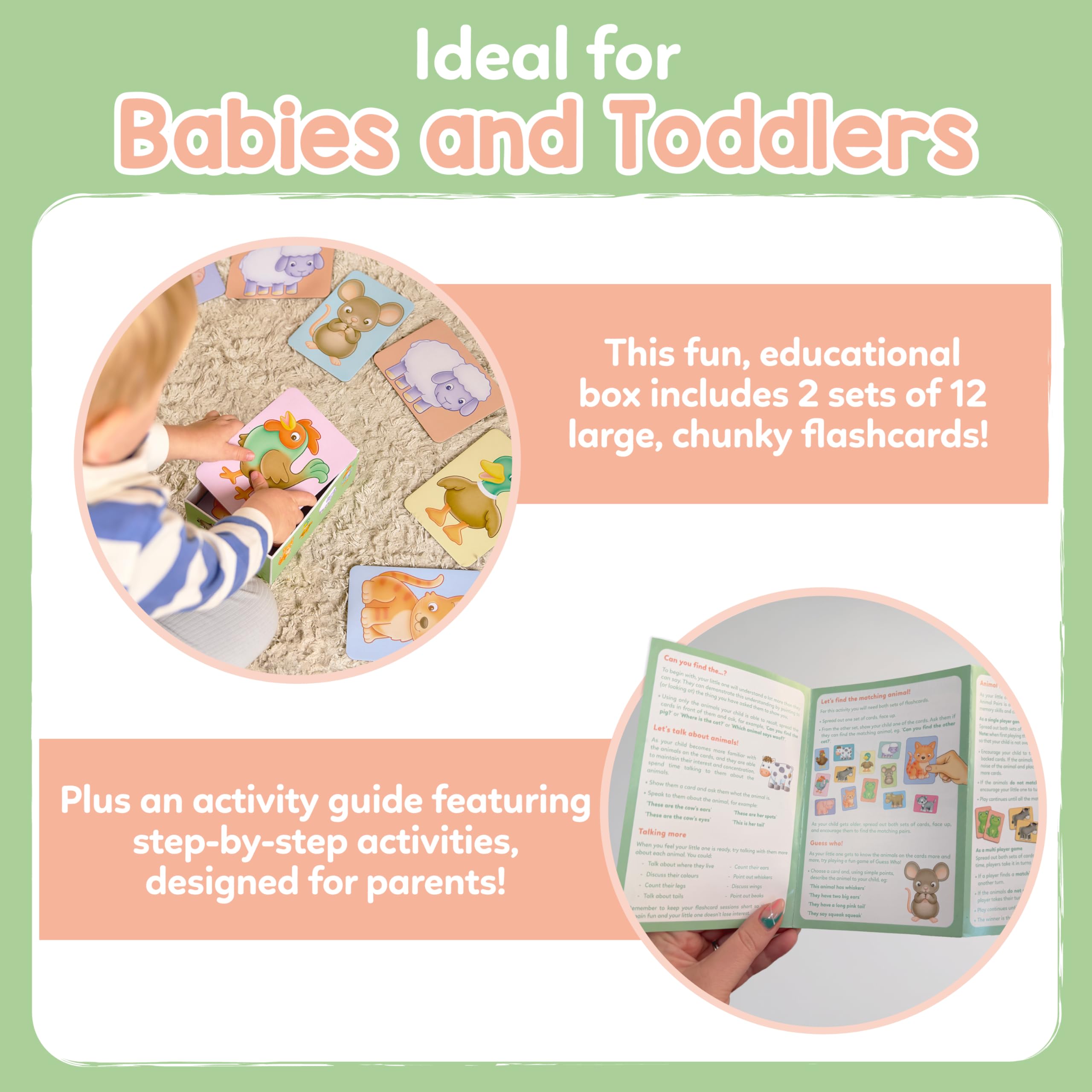 Orchard Toys See and Sound Giant Flashcards for Babies and Toddlers 9 months+ Educational Animal Farm Activity and Learning Game - Image 2