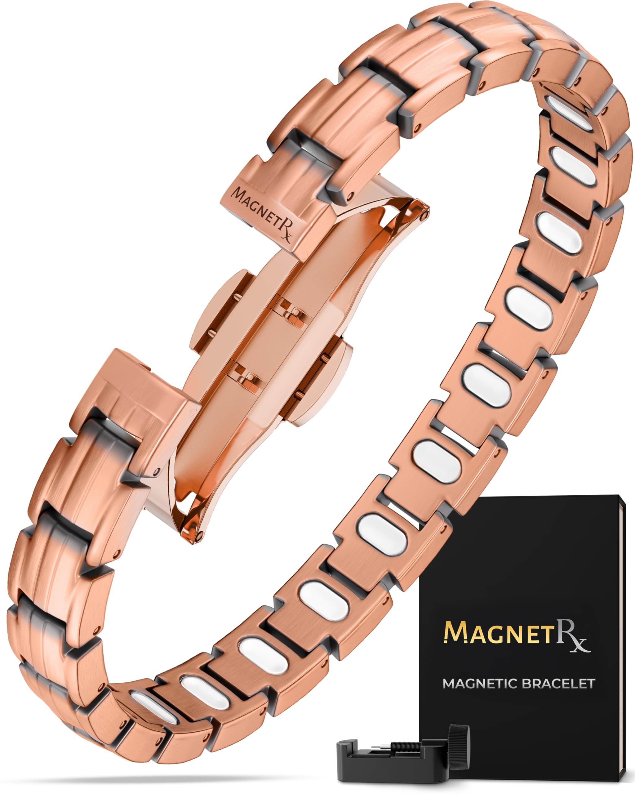 MagnetRX® Magnetic Copper Bracelets for Women - EllipseMAX 5X Strength 5,000 Gauss Magnets - Designed in USA & Patent Pending - Premium Womens Copper Bracelet with Adjustable Length