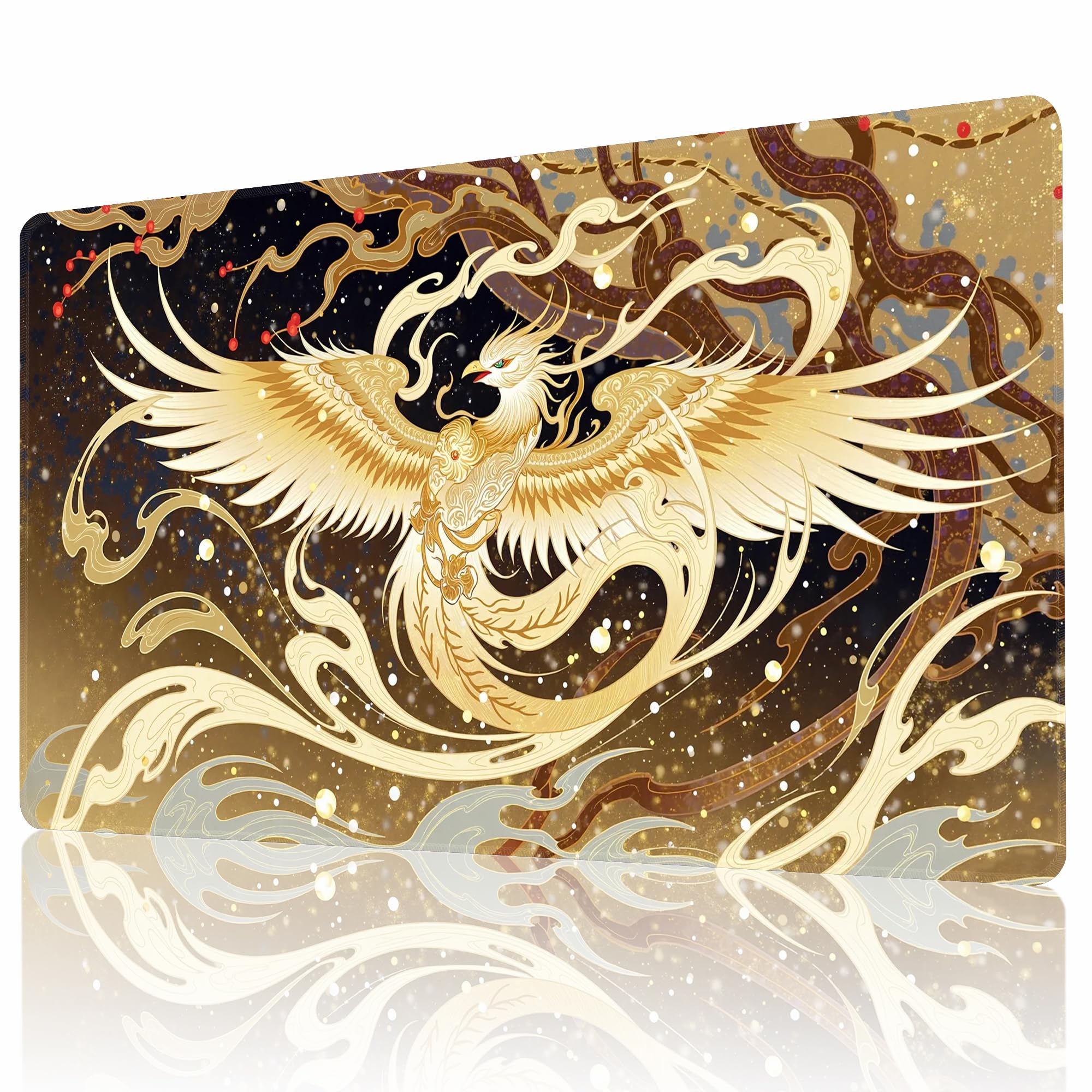 AIRCBC MTG Playmat 24" x 14" Stitched Edges and Smooth Rubber Surface Battle Board Game Mat with Free Storage Bag - Compatible with Magic the Gathering Playmat - Play MTG, YuGiOh, TCG — image 1