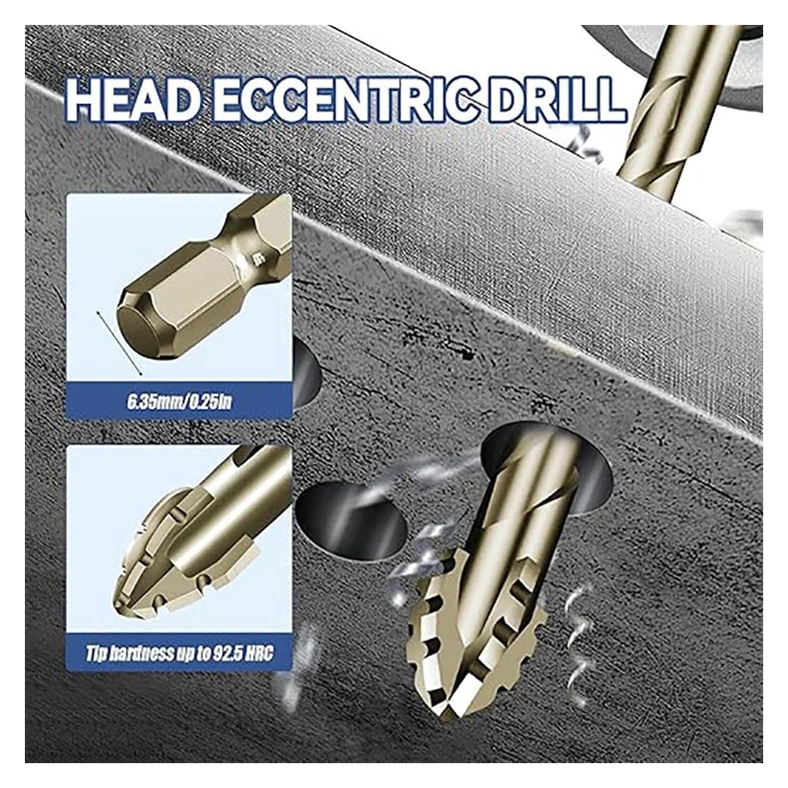 Zestaw wierteł ząbkowanych o czterech krawędziach 4-12 mm, wielofunkcyjne narzędzia do wiercenia do szkła, płytek i betonu(5-12mm(6PCS))