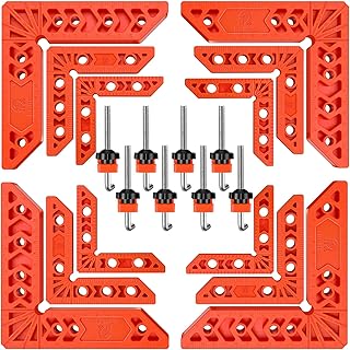 Relitec R 90 Degree Corner Clamp Clamping Square for Woodworking Positioning Squares Right Angle Clamp Tool Wood Clamps for Gluing Cabinets Picture Frames or Drawers, Set of 12（3" 4" 6"）