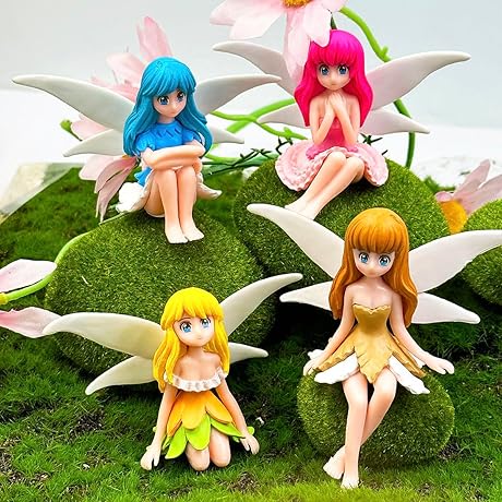 4Pcs Small Flower Fairies Ornaments