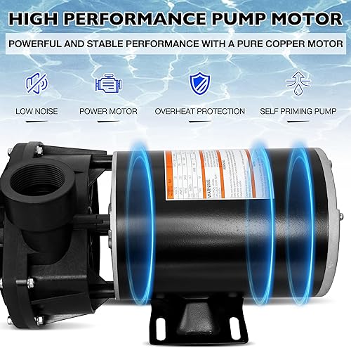 Miniatura 5 de Bomba de piscina de repuesto de 1.5 HP para Hayward Power Flo LX Series W3SP1580X15, motor de bomba de piscina sobre el suelo - Marco de una sola