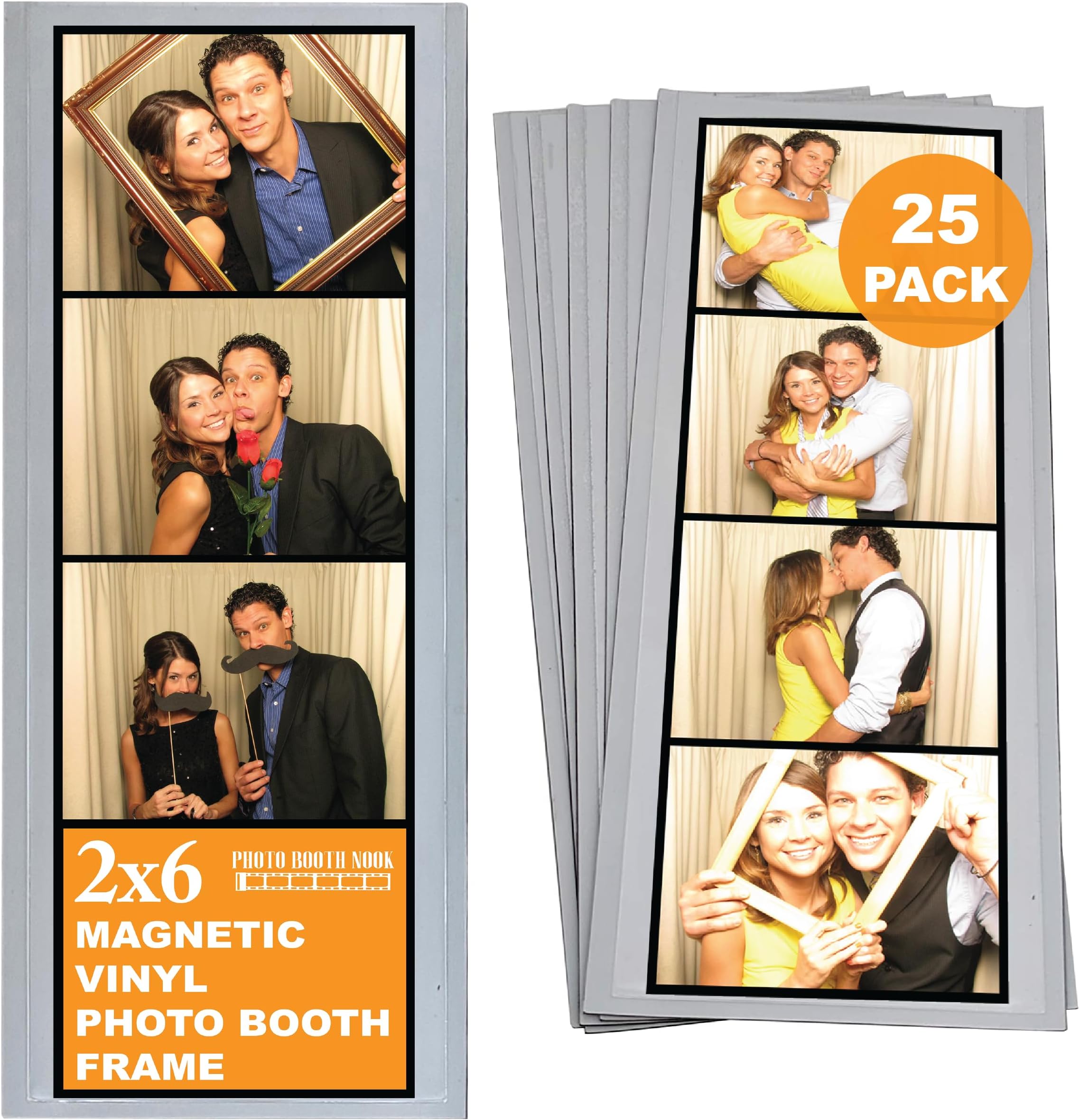 Magnetic Photo Booth Frames 6" 25 Pack