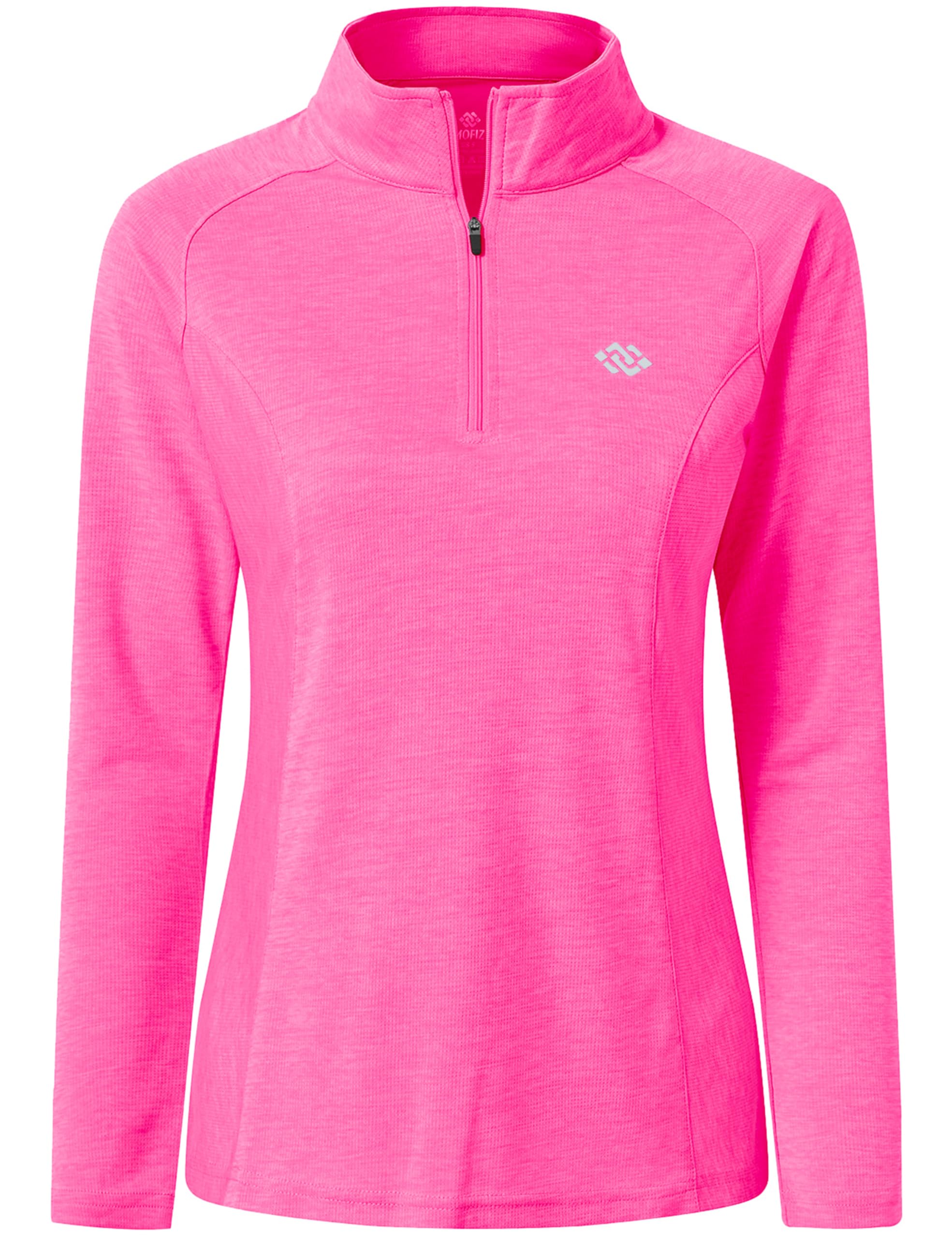 Donna Maglia da Corsa a Maniche Lunghe 1/4 Zip Felpa Sportivo Yoga Fitness Outdoor Tops