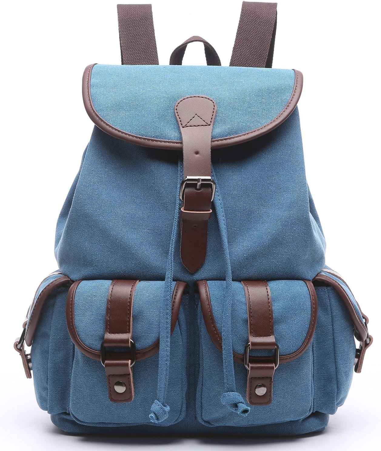 Women Canvas Backpack Purse Vintage Travel Rucksack for Teen Girls College School Cute Slim Laptop Backpack(Baby Blue)