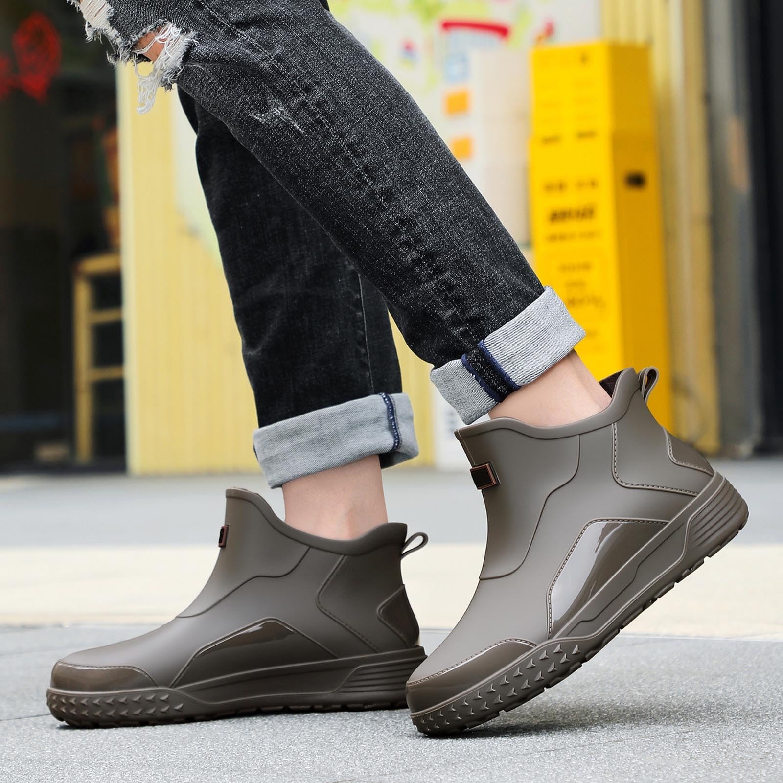 Gummistiefel Arbeit Herren Gummischuhe Wasserdicht Damen Leicht Regenstiefel Erwachsene Freizeit Gartenschuhe Winter Stiefeletten Garten