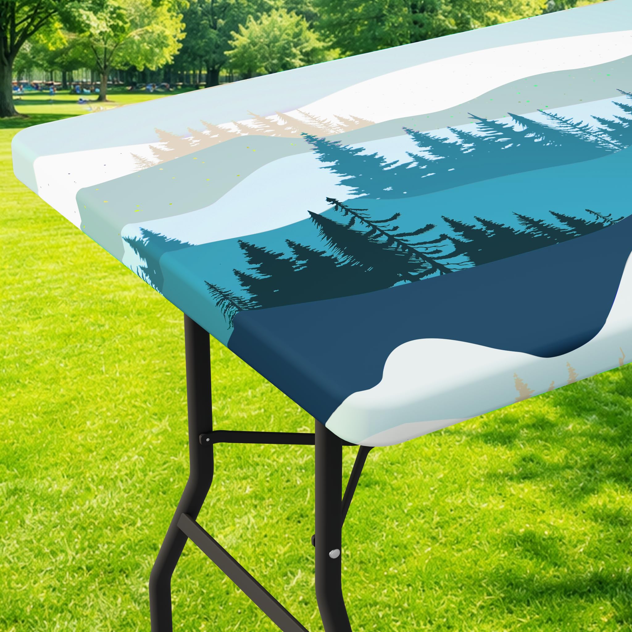 Amazon.com: Moosfor Rectangle Fitted Table Cloth, Waterproof