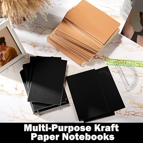 Miniatura 7 de Fuutreo Paquete de 300 cuadernos de papel kraft tamaño A6 con forro pequeño, cuaderno de bolsillo a granel para niños, estudiantes, escuela,
