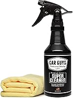 CAR GUYS Super Cleaner: Best Multi-Surface Car Interior, Leather, Carpet & Upholstery Stain Remover - 18oz Kit w/ Microfiber Towel