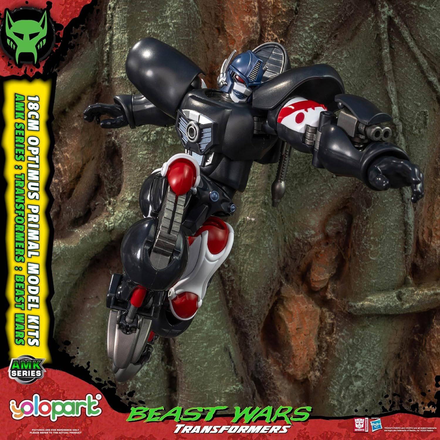 YOLOPARK Transformers Beast Wars Optimus Primal - Figura de acción | 18 cm (7,08 pulgadas) de alta articulación con exclusivas cimitares; regalo ideal para coleccionistas