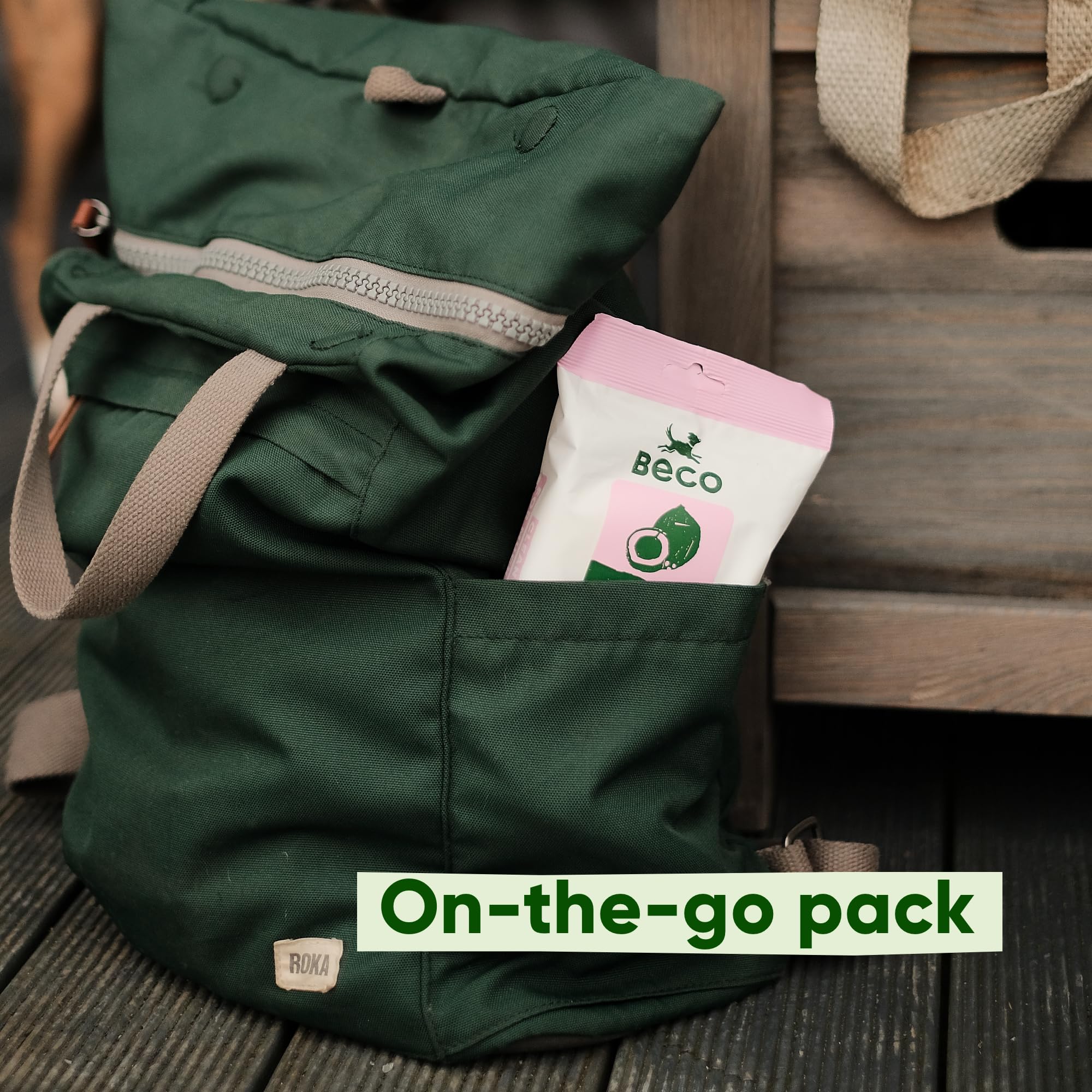 Beco Salviette per Cani, Senza plastica, 20 salviette x 6 Confezioni da Viaggio, al Profumo di Cocco, per Zampe, Corpo e Sedere, salviette per la toelettatura a Base vegetale