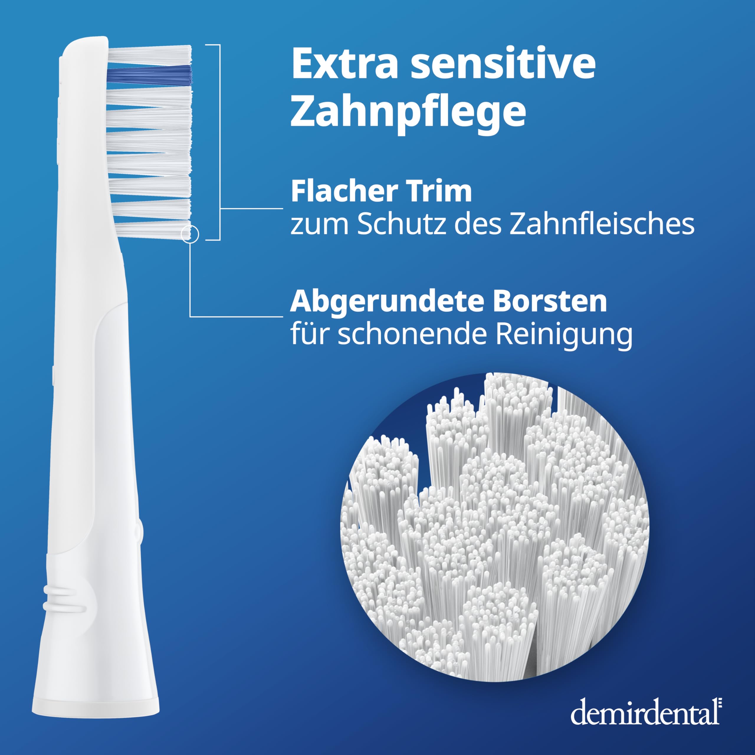 Extra Sensitive Aufsteckbürsten von demirdental für Oral-B Pulsonic Aufsteckbürsten Sensitive Plus, Ersatzbürsten für sehr empfindliche Zähne, 10 Stück (Packung mit 2)