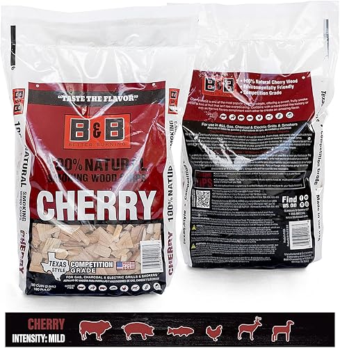 Miniatura 5 de Chips de madera para ahumador (4 sabores) Chips de madera de manzana, mezquite, nogal y cereza para ahumar, asar a la parrilla y acampar, 180 pies