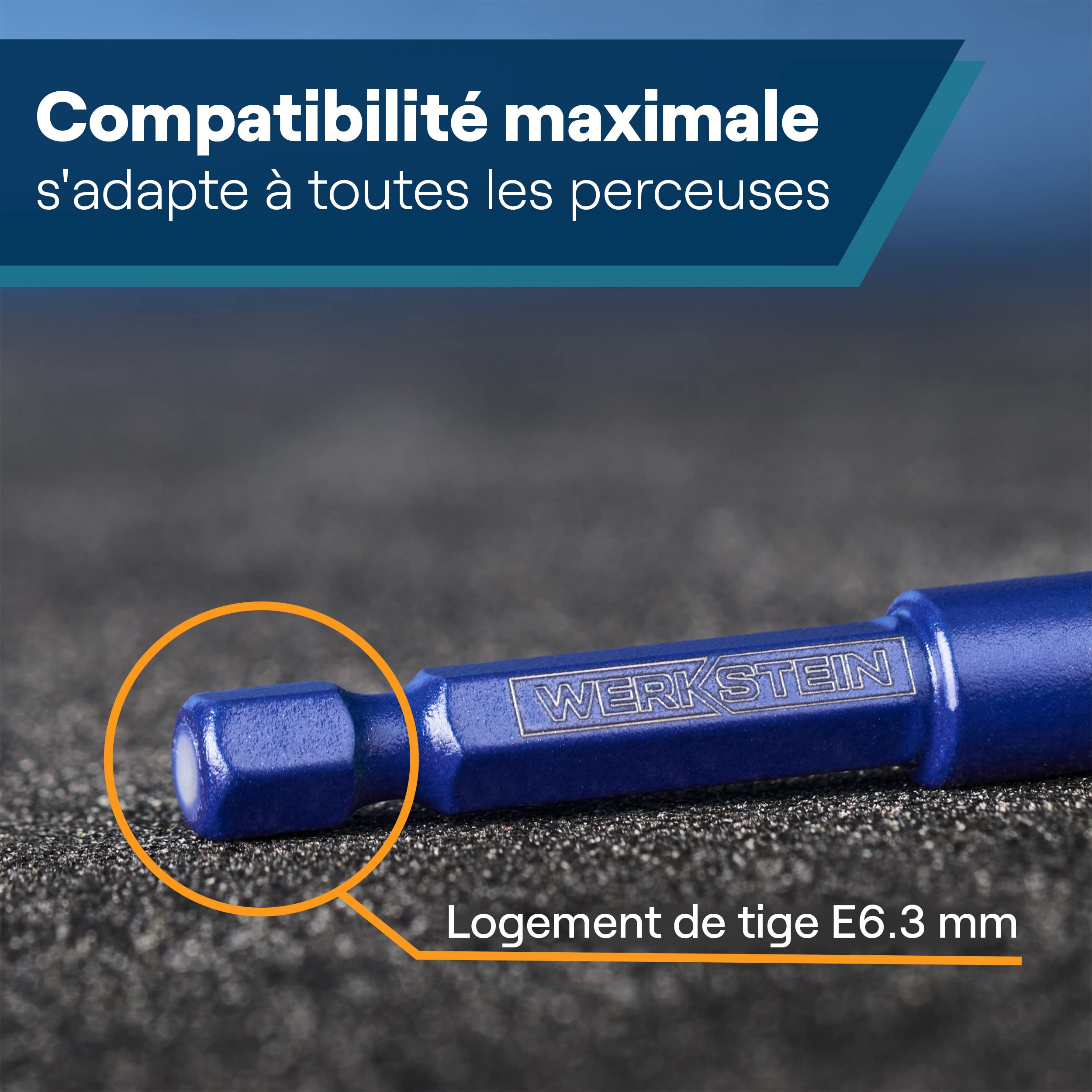 Forets Diamant Avec Tige Hexagonale Set Forets Carrelage WERKSTEIN - Diamant 6-12mm Carbure - Pour Verre, Céramique, Granit Forets Maconnerie Pierre Dure Tige Hexagonale