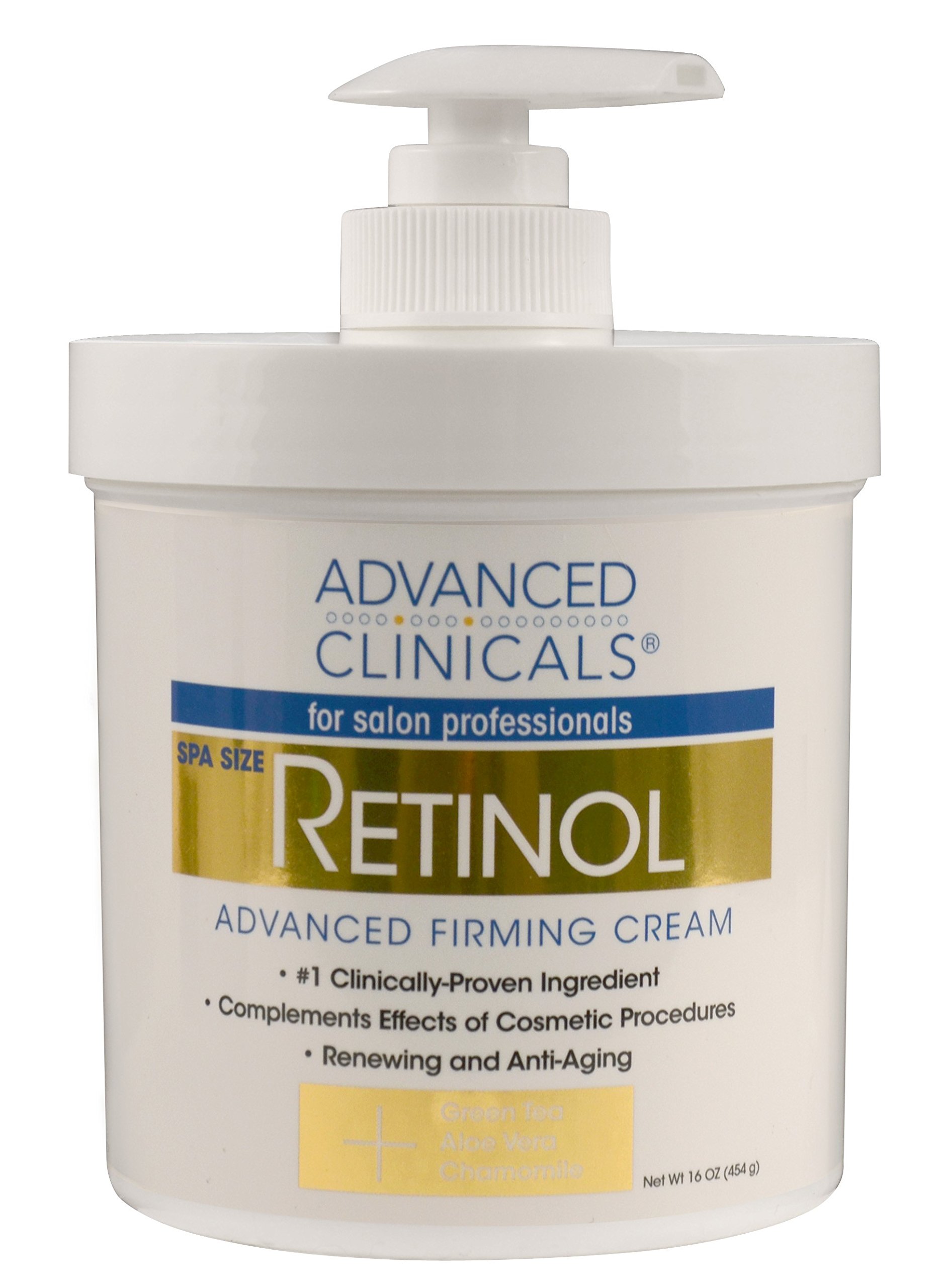 Advanced Clinicals Retinol Cream. Spa Size for Salon Professionals. Moisturizing Formula Penetrates Skin to Erase the Appearance of Fine Lines & Wrinkles. Fragrance Free. (16 Ounce)
