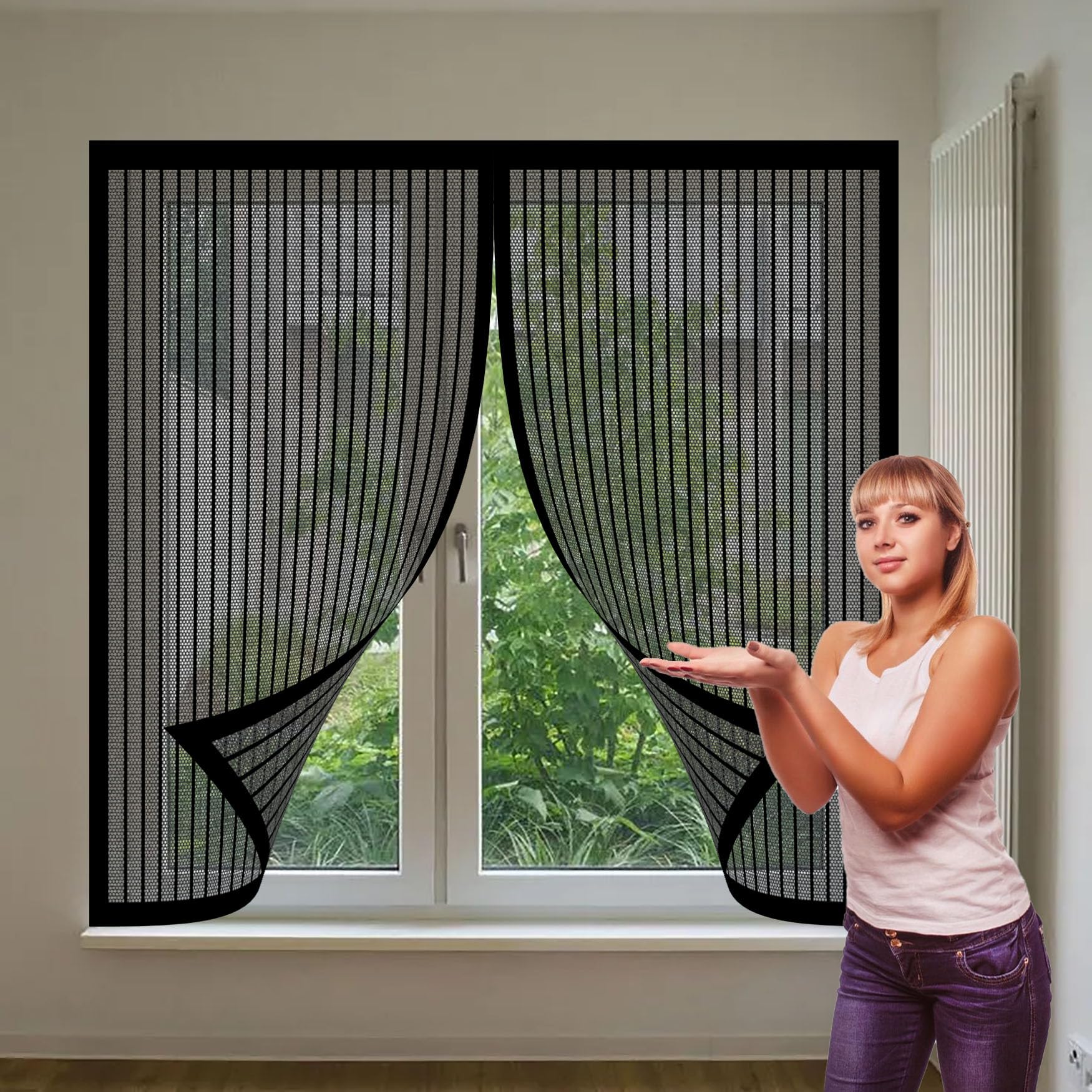 Moustiquaire magnétique 165 x 164 anti moustique pour porte et baie vitrée