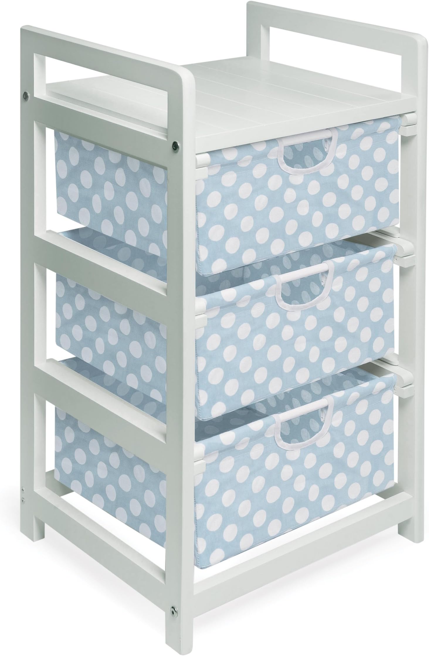 Wooden Hamper/Storage Organizing Unit with 3 Cloth Drawers