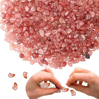XIANNVXI Watermelon Red Beads Natural Chip Stone Beads 400 Pcs Crystal Beads for Jewelry Making 5-8mm Beads for Bracelet Crafts Irregular Loose Rocks Bead Hole Drilled DIY for Necklace