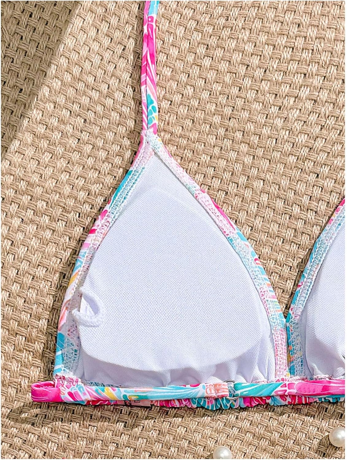 Verdusa Girl's 2 Piece Cute Bathing Suits Halter Backless Bikini Set Girls Swimsuits Triangle Bikinis