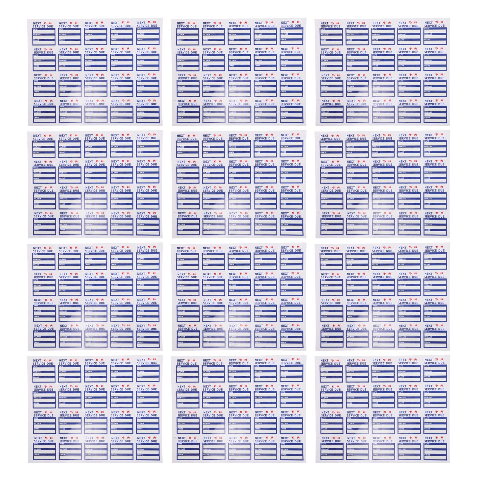 Adesivi Promemoria Cambio Olio Auto 400 Pezzi Pet Impermeabili per Parabrezza Layout Informazioni Chiaro per Centri Assistenza e Manutenzione Veicoli