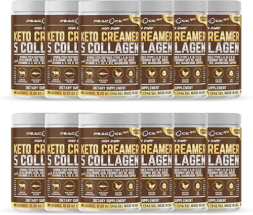 Miniatura 10 de Proteína en polvo de péptidos multicolágeno hidrolizados sin sabor (paquete de 3, Creamer Keto Coconut MCT)