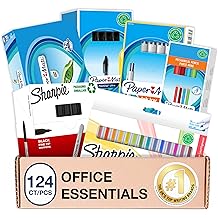 Sharpie Paper Mate Pens & Marker Set | Stationery Supplies | Ballpoint Pens, Highlighters, Permanent Markers Mechanical Pencils & Correction Tape | Perfect for Small Offices & School | 124 Count