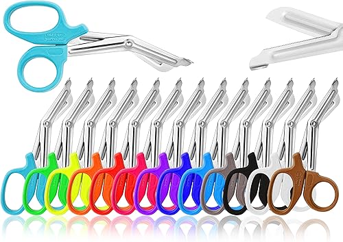 AAProTools 10 piezas EMT Trauma Shear Heavy Duty Surtido Arco Iris, Ideal para EMS, enfermera, policía y bomberos, lo suficientemente fuerte como