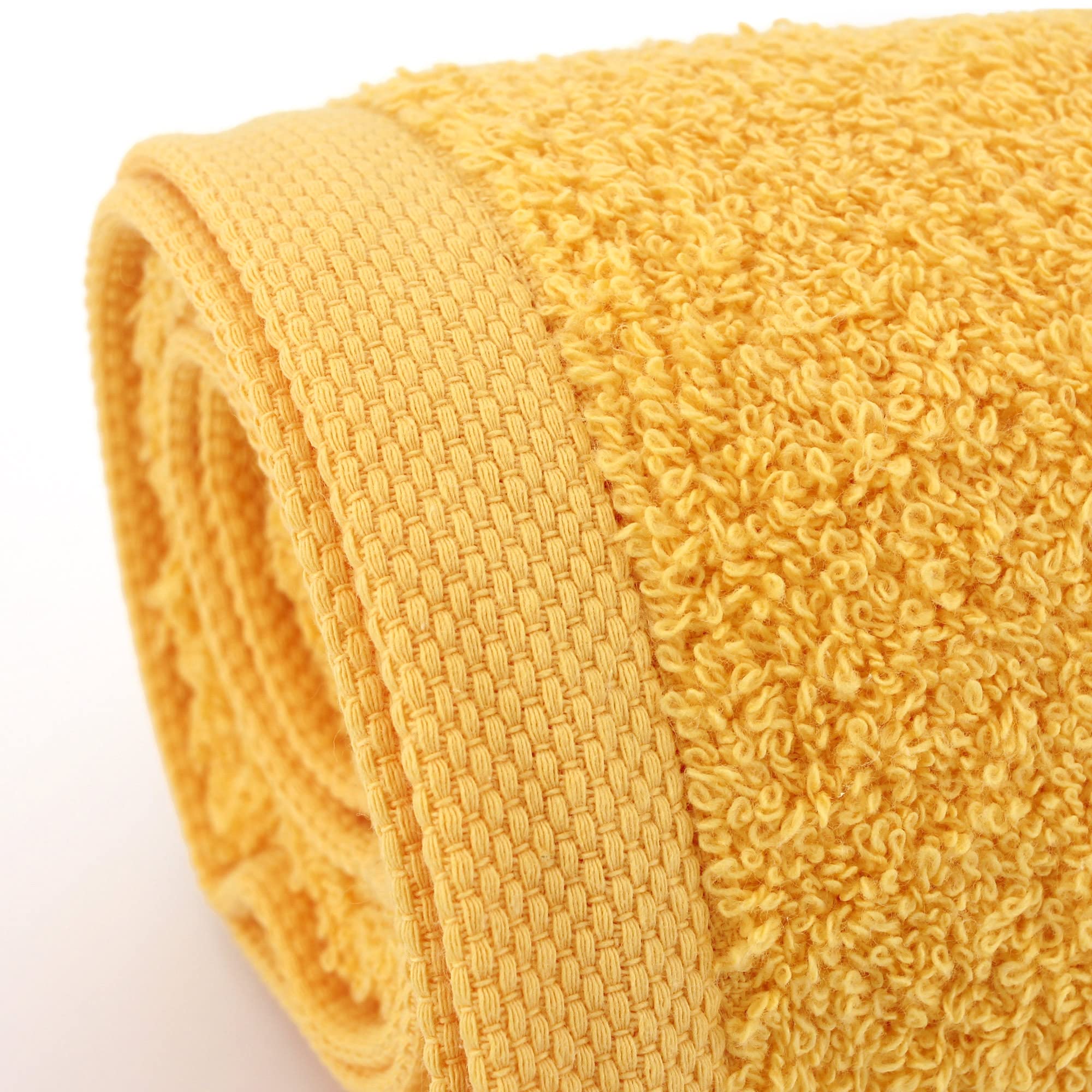 Lot de 6 Serviettes de Toilette 50x90 cm Alpha Jaune Or