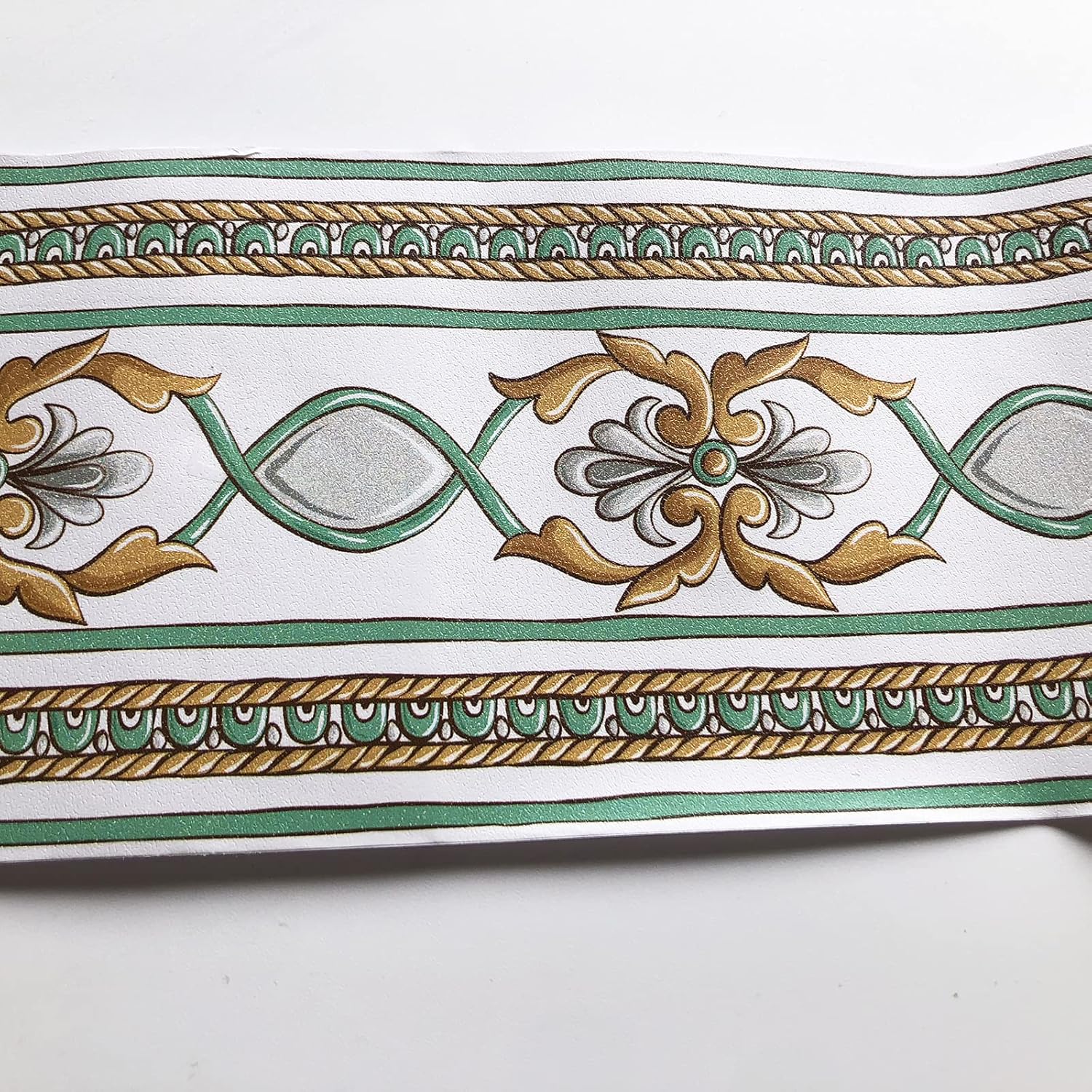 Waterproof PVC Wallpaper Border Peel & Stick Scroll Wall Borders Sticker Home Decor (3 Rols/Package)